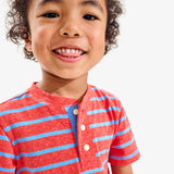 Kids heathered henley tee in stripe