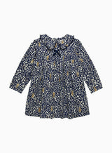 Baby Woodland Bunny Jersey Dress in Navy