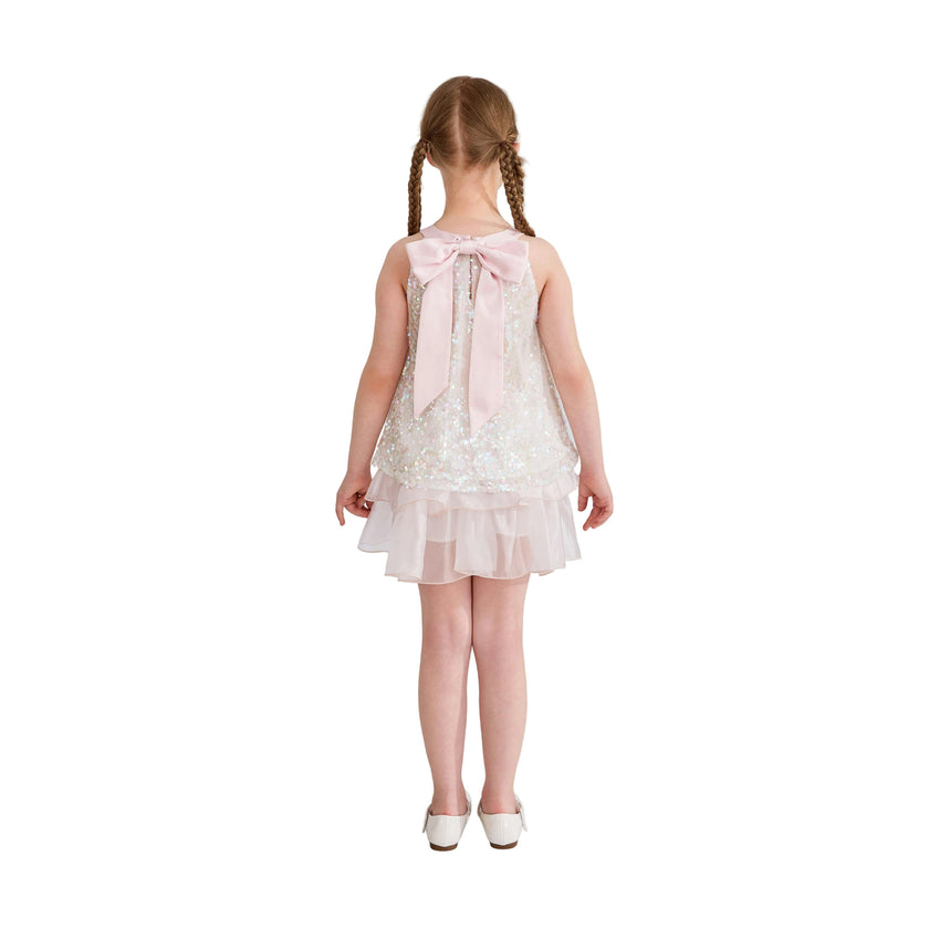 Pink Sylvara Sequin Ruffle Skirt Set