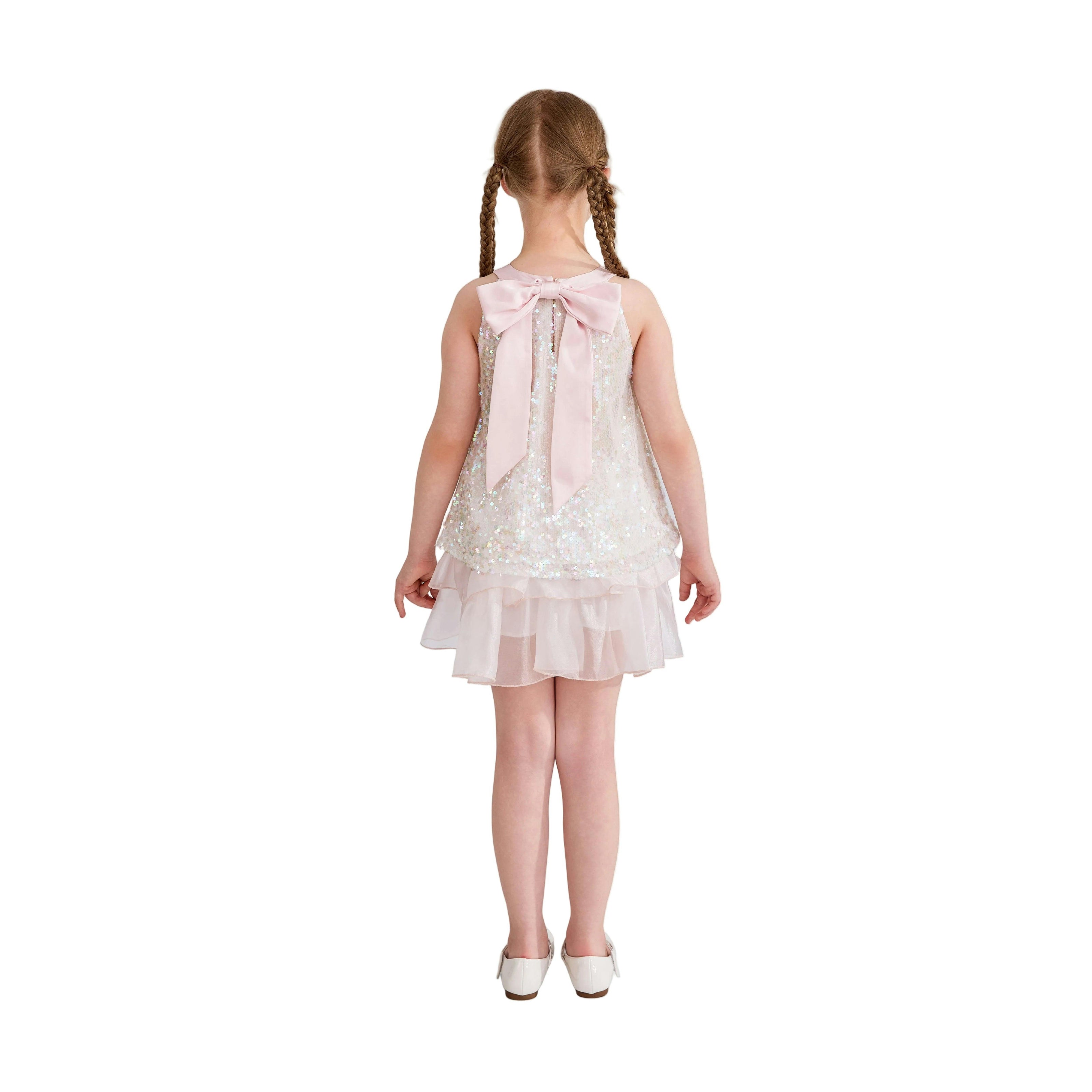 Pink Sylvara Sequin Ruffle Skirt Set