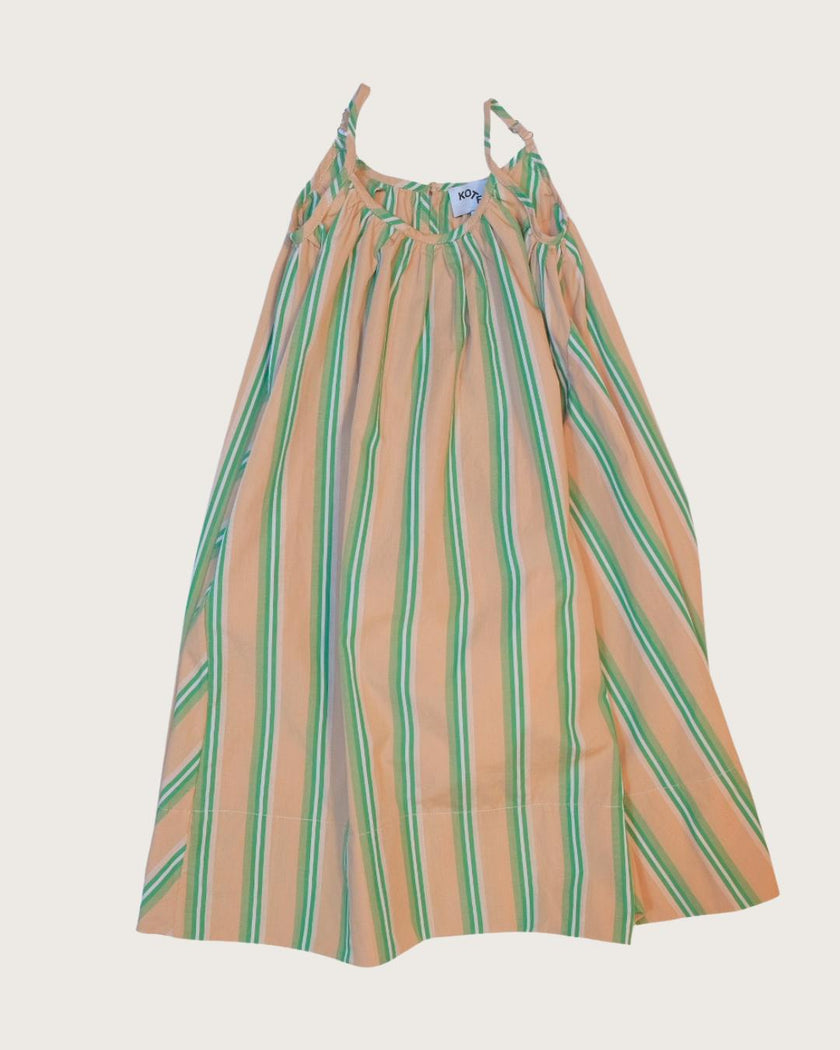 Cleo Green Stripe Cotton Slip Dress