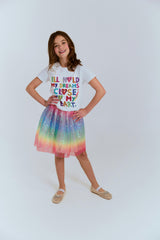 Rainbow Sequin Short Skirt