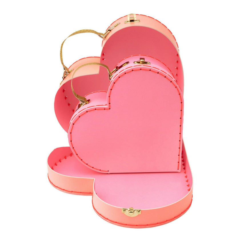 Pink Heart Suitcases