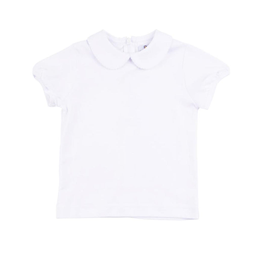 White Knit Short Sleeve Blouse