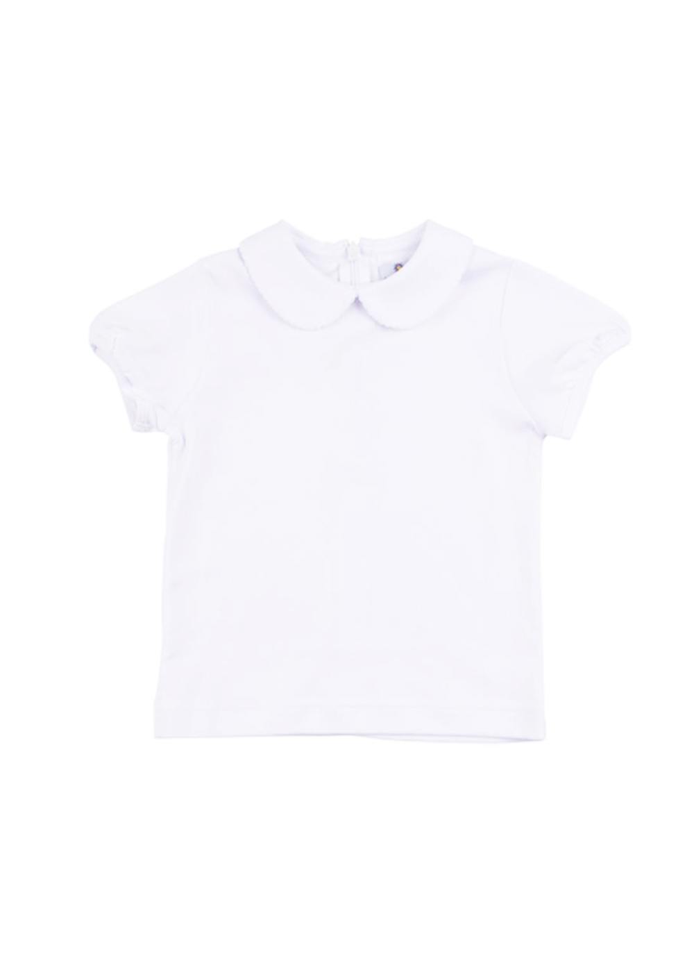 White Knit Short Sleeve Blouse