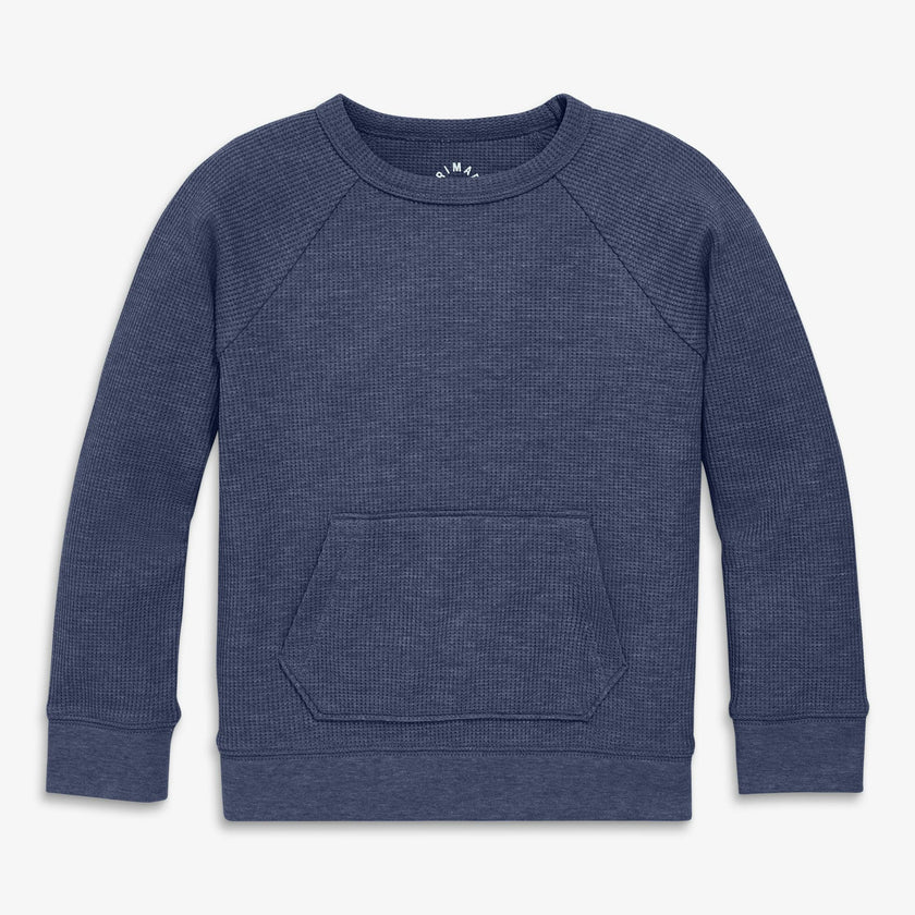 Kids heathered waffle pocket tee