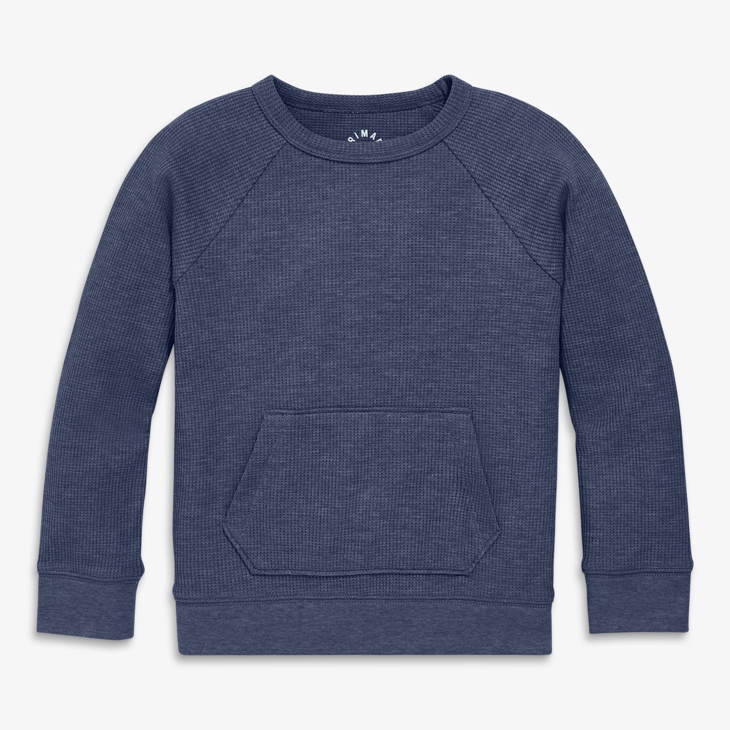 Kids heathered waffle pocket tee