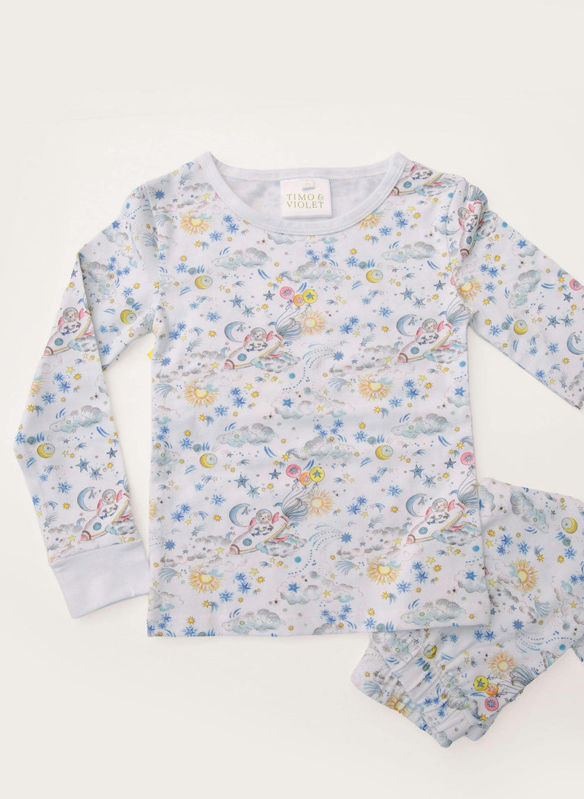 Children's Two Piece Organic Pajamas - Dog-O-Naut