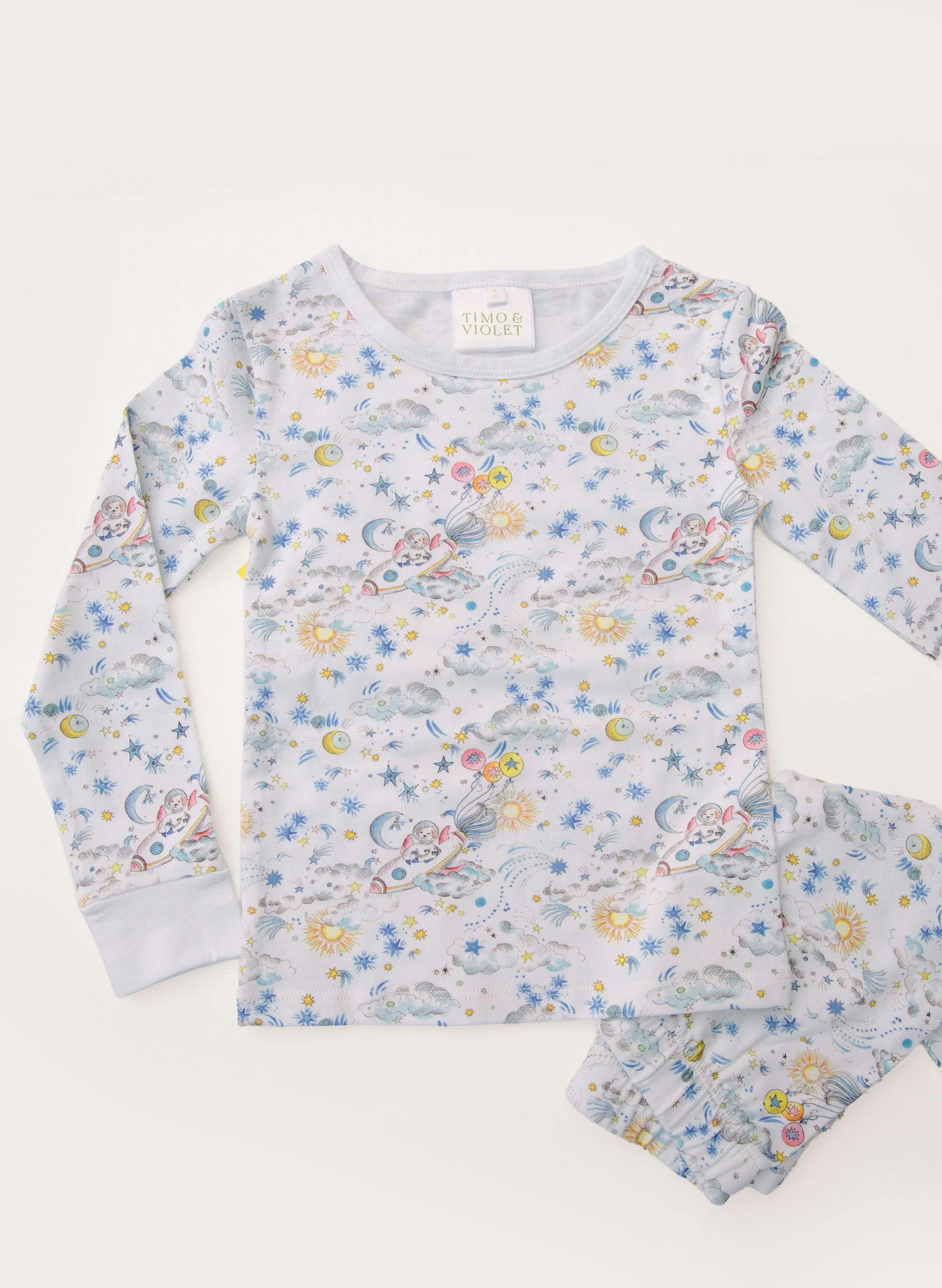 Children's Two Piece Organic Pajamas - Dog-O-Naut