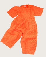 Dorian Orange seersucker jumpsuit
