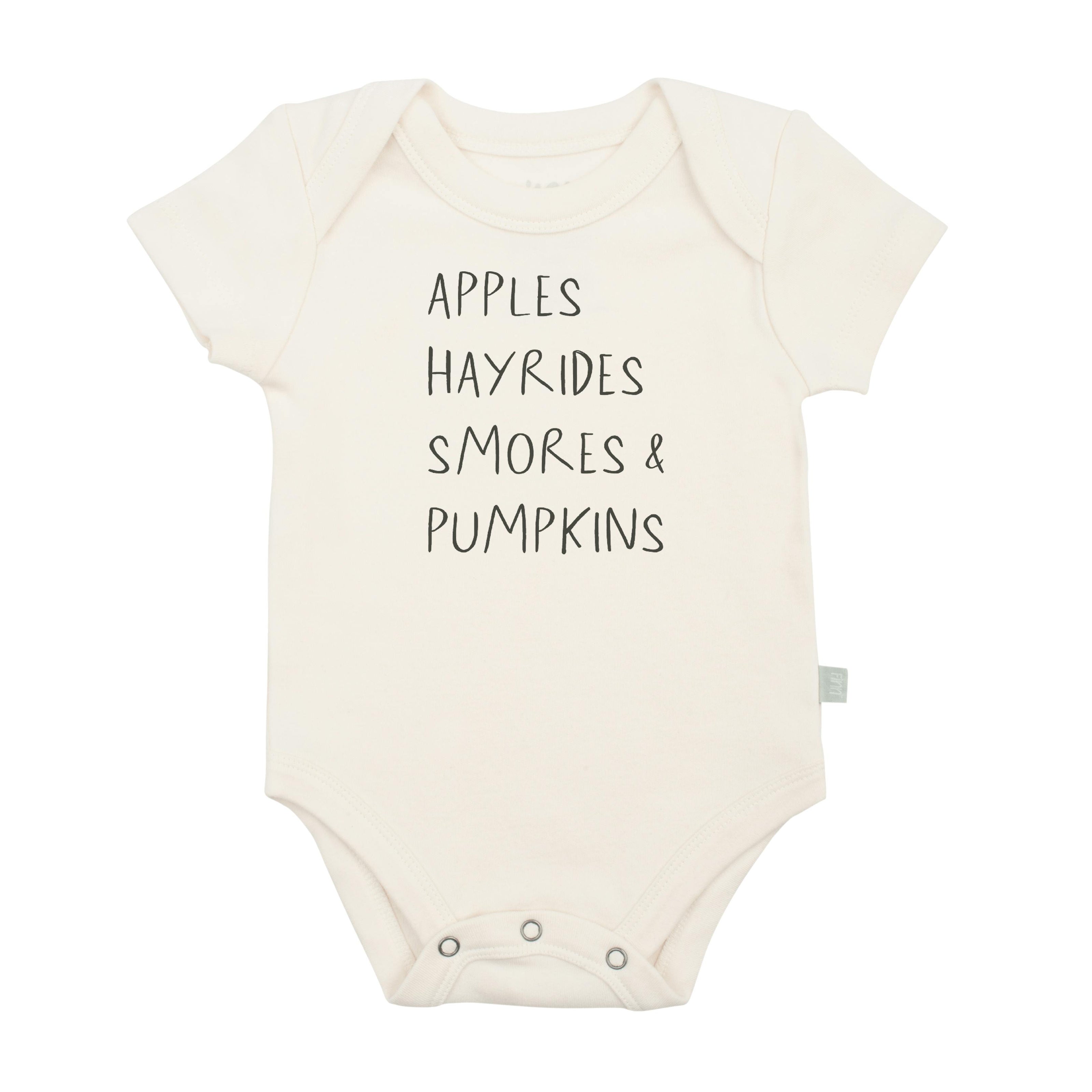 graphic bodysuit | apples hayrides smores