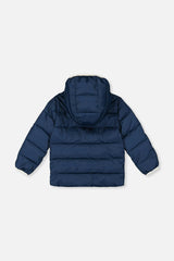 Winter Jacket Adapted For Car Seats Dark Blue