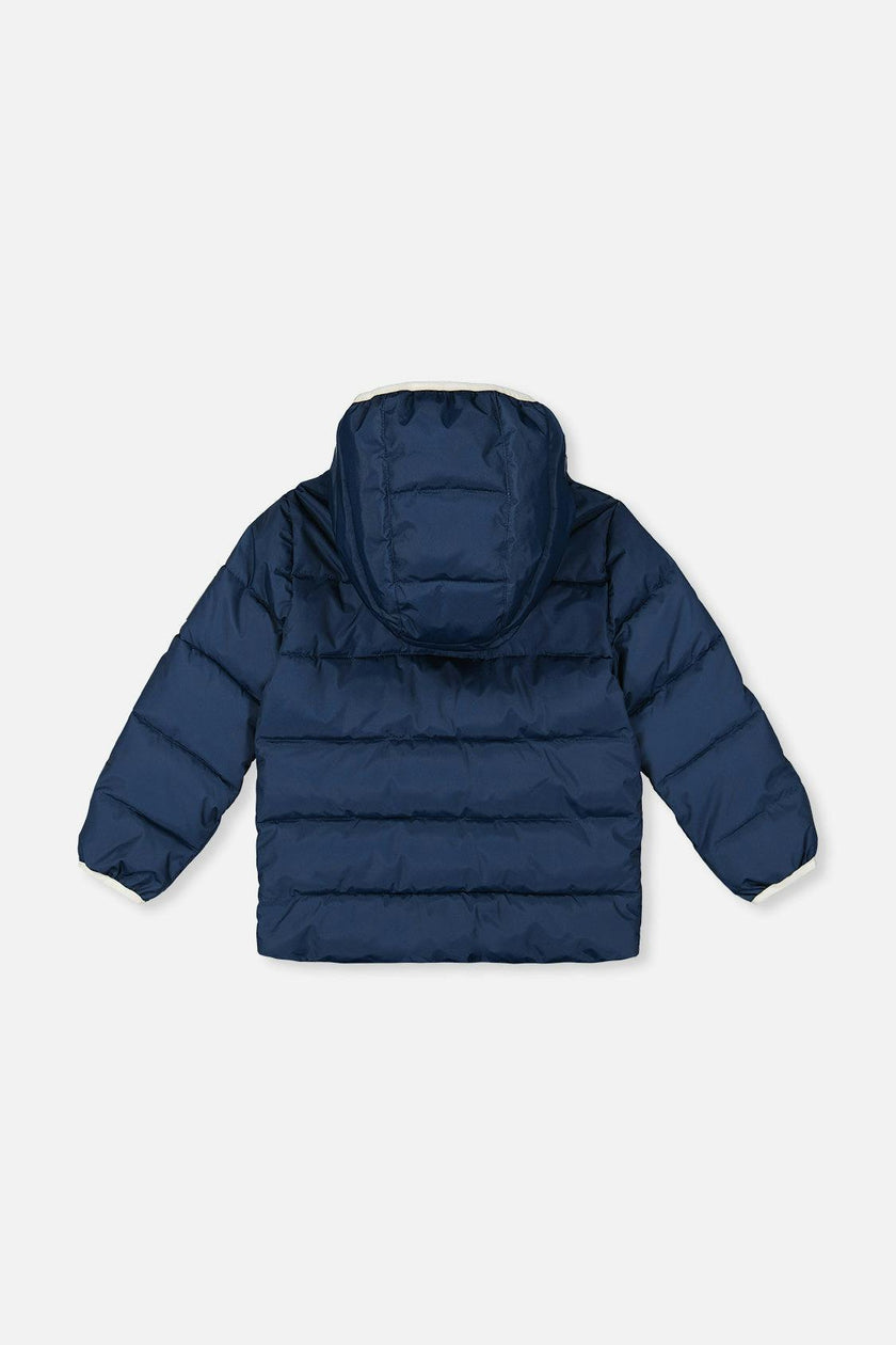 Winter Jacket Adapted For Car Seats Dark Blue