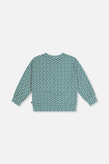 Printed Jersey Long Sleeve T-Shirt Green Floral Print