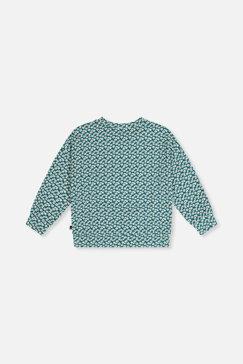 Printed Jersey Long Sleeve T-Shirt Green Floral Print
