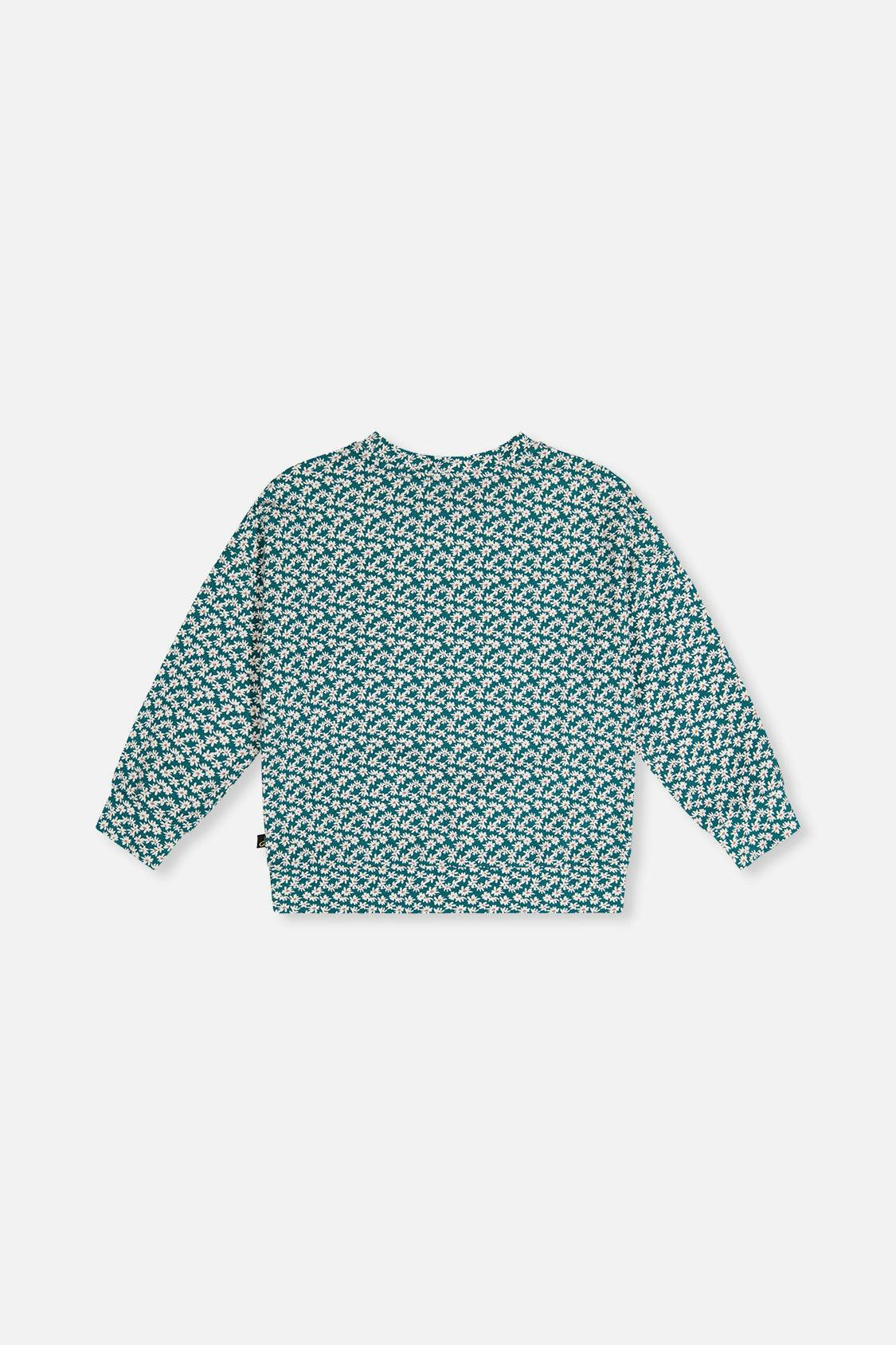 Printed Jersey Long Sleeve T-Shirt Green Floral Print