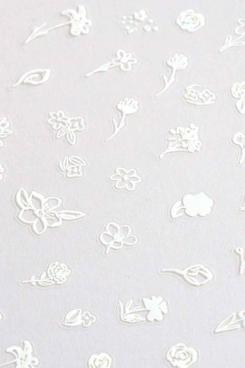 Nail Sticker By Zoe Wodarz - Flower White