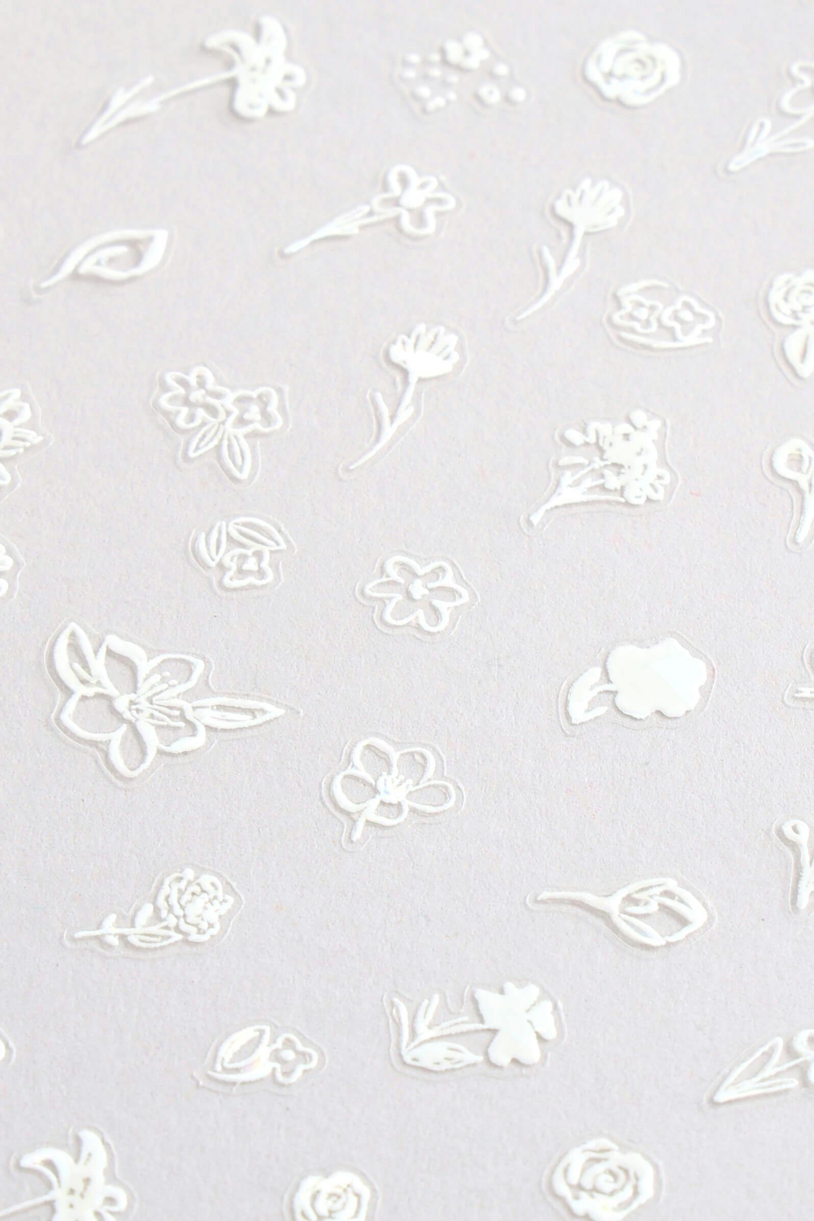 Nail Sticker By Zoe Wodarz - Flower White
