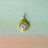 Chartreuse Enamel Bezel Charm