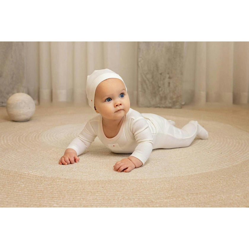 Teddy Patch Footie And Beanie, Girls