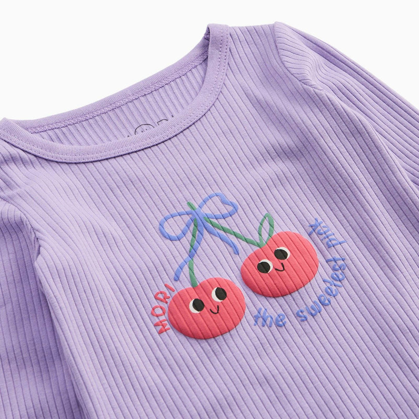 Cherry Ribbed Pajama Set