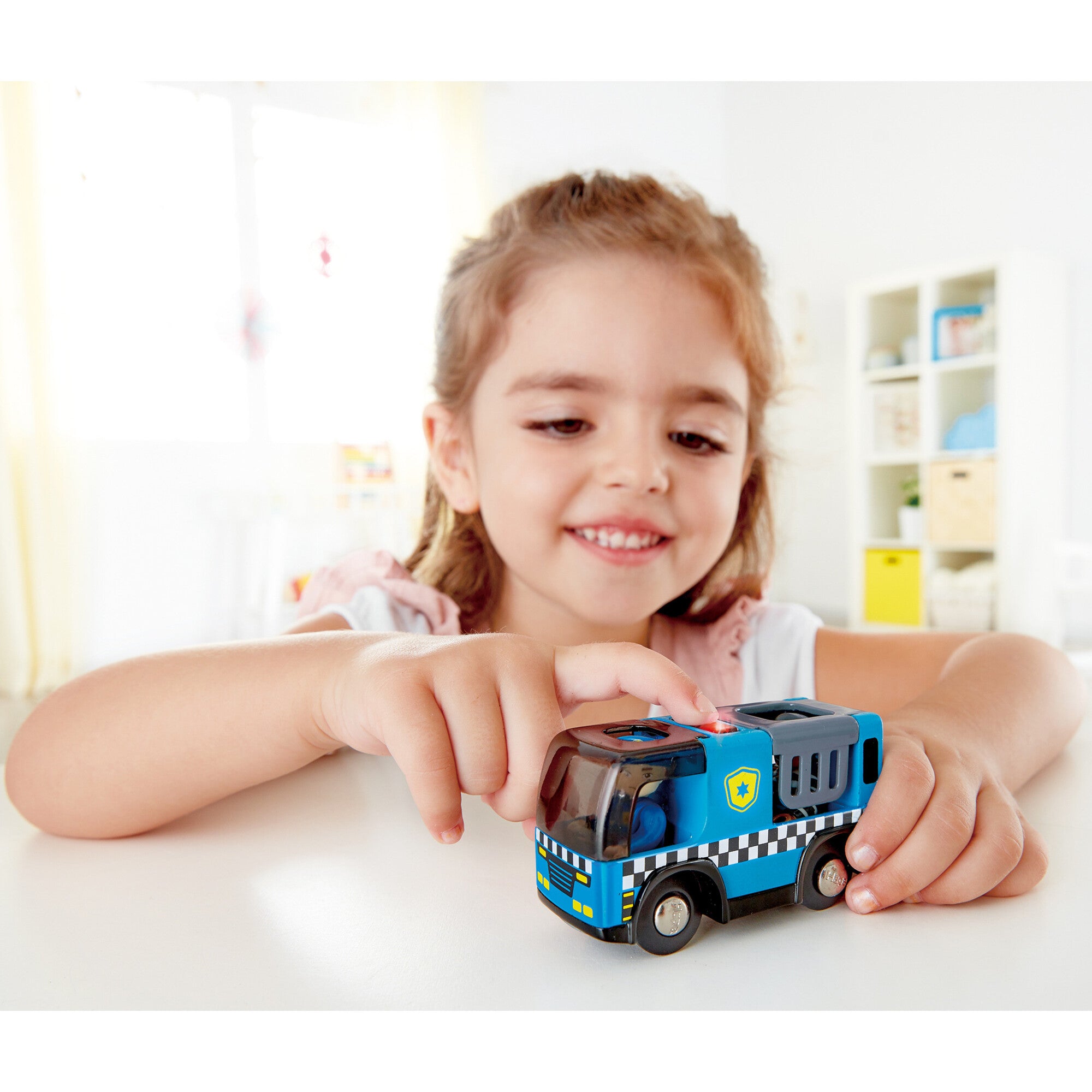 Hape: Police Car With Siren - Blue Cop Car