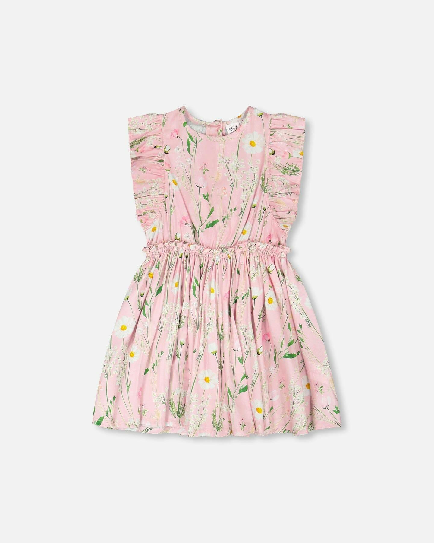 Viscose Dress Pink Printed Flowers
