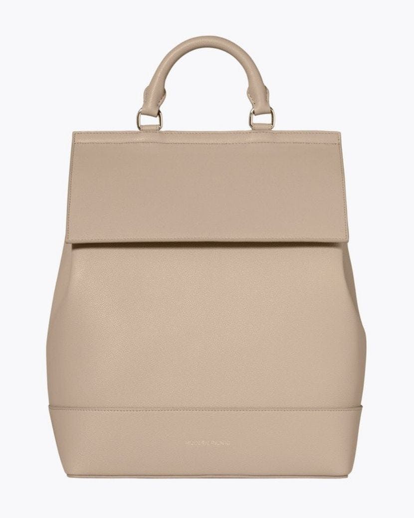 Chic, Stylish Padded Laptop Sleeve Backpack, Cream