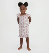 The Tiny Lucinda Dress - Peony Scallop Stripe Pink