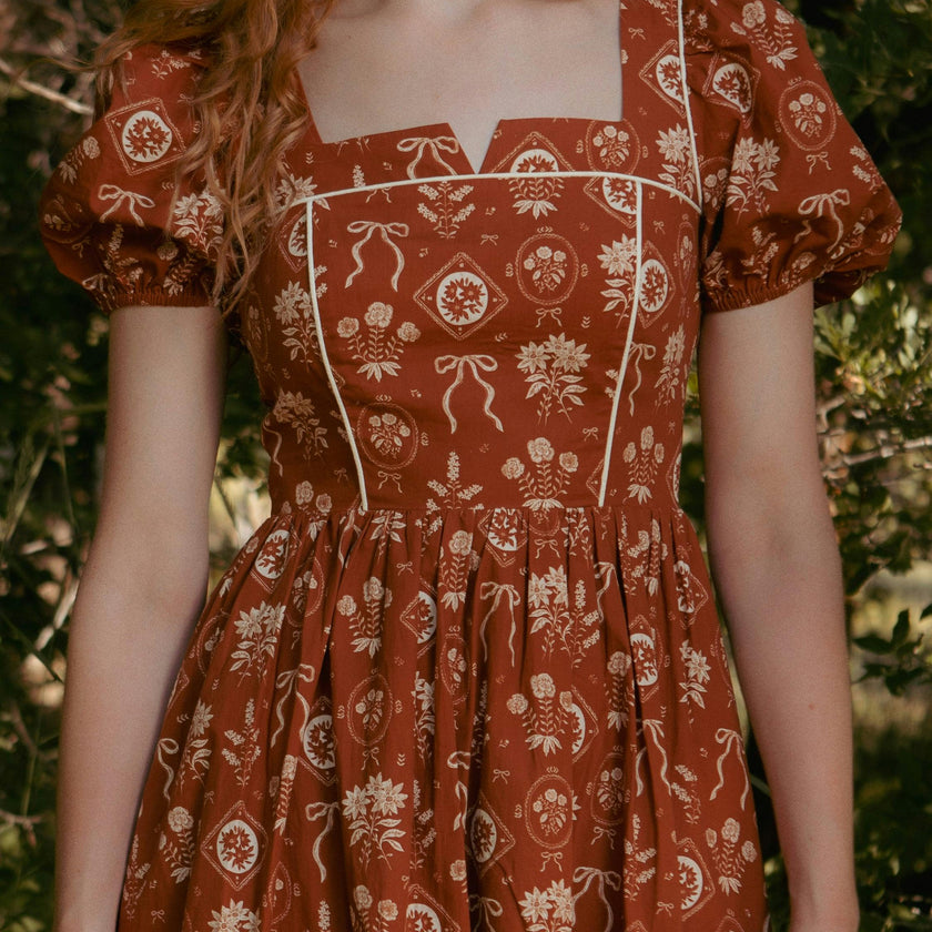 Nash Dress in Sepia Bows