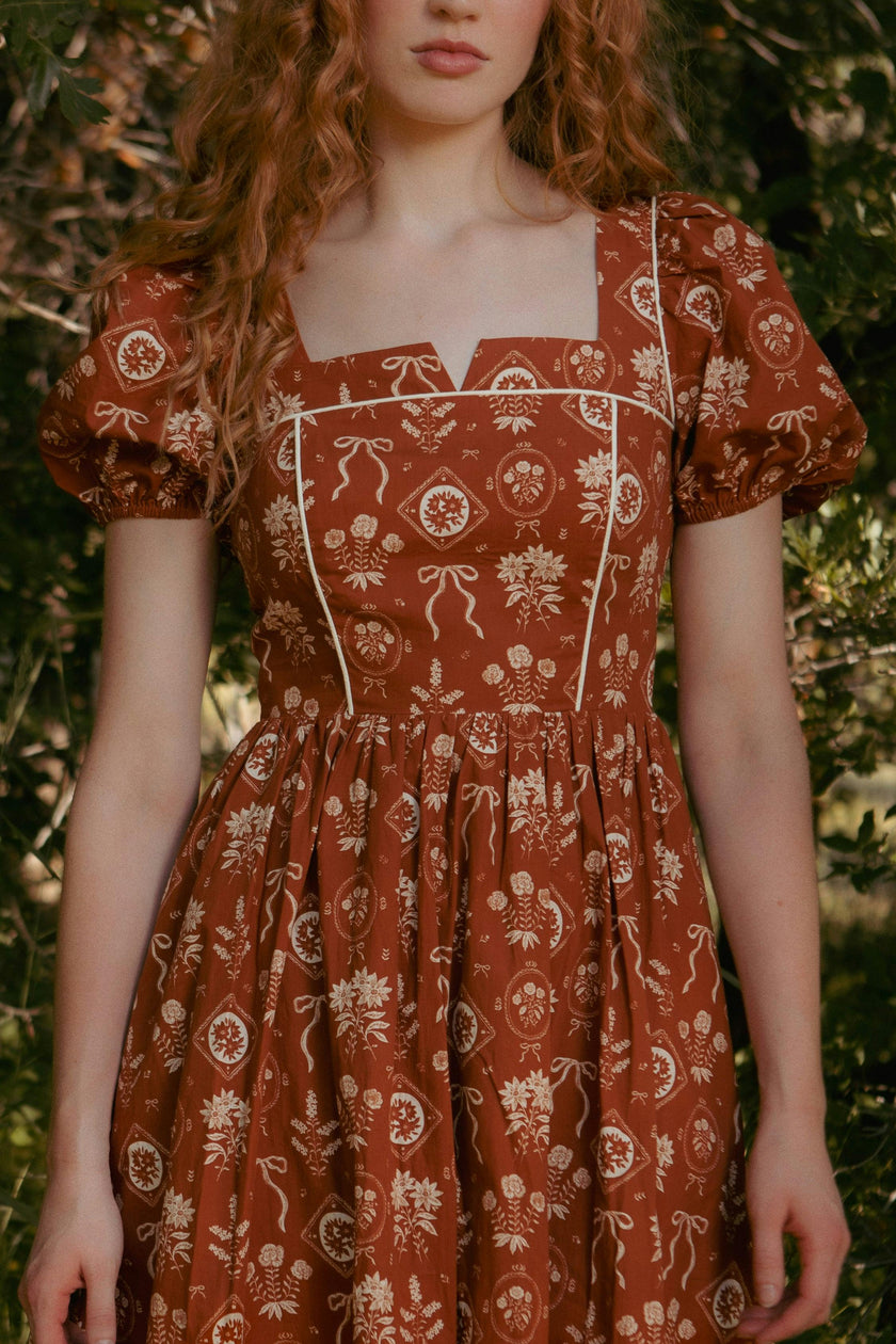 Nash Dress in Sepia Bows