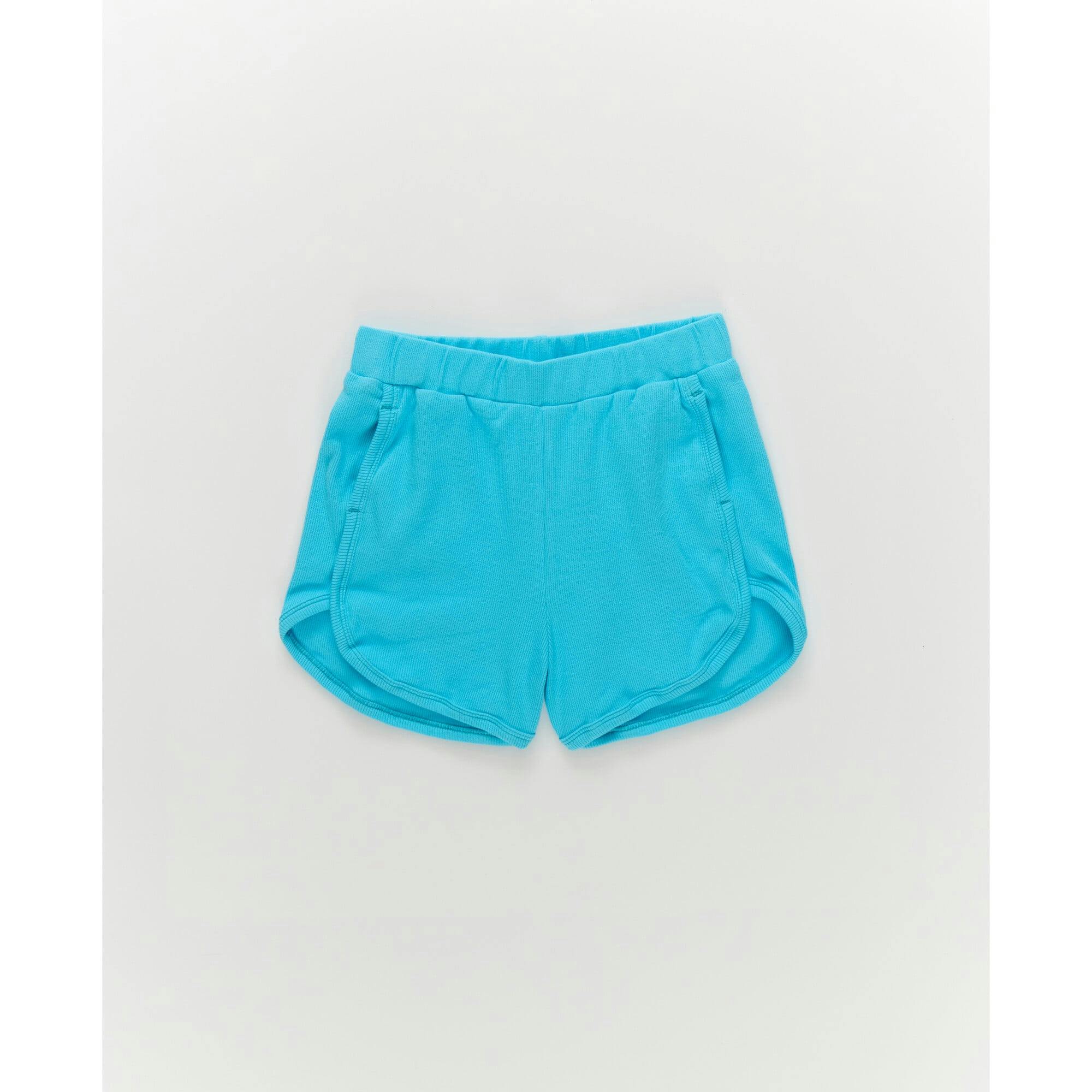 Girls Rib Shorts in Cloud Blue