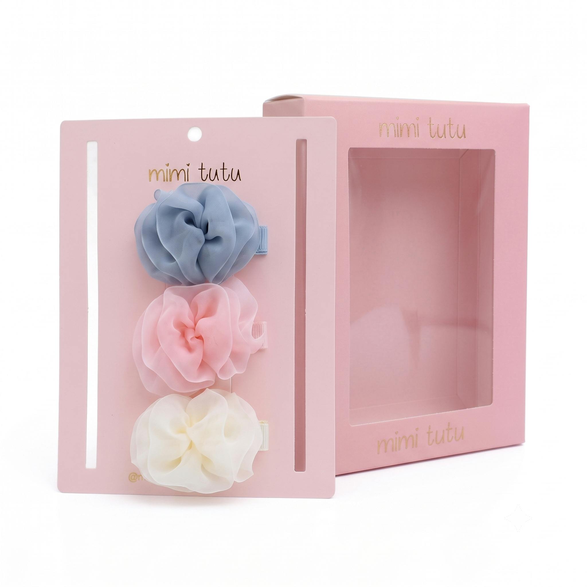 Multicolor Tulle Bow Hair Clip Set