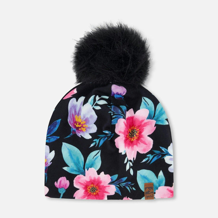 Stretch Jersey Hat With Pompom