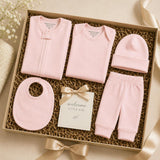 Pima Cotton 5 -Piece Layette Set | Hypoallergenic Baby Gift Set