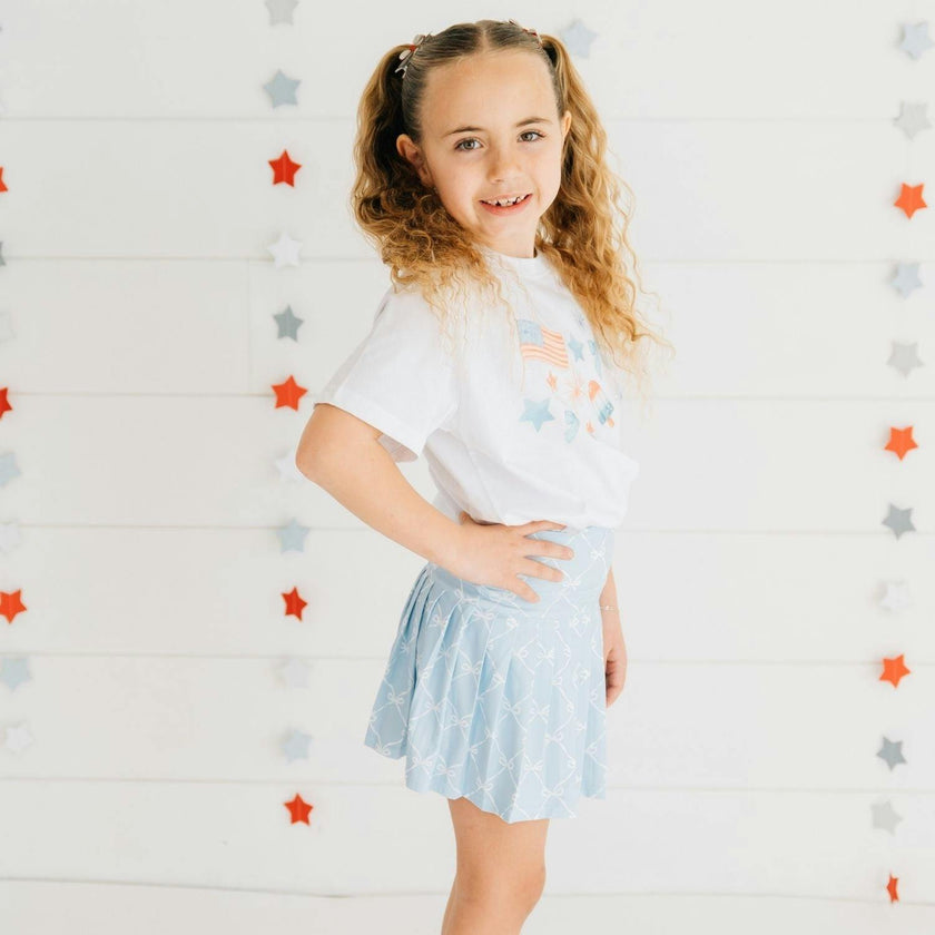 Patriotic Watercolor Short Sleeve T-Shirt - White