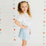 Powder Blue Bow Trellis Athletic Skort