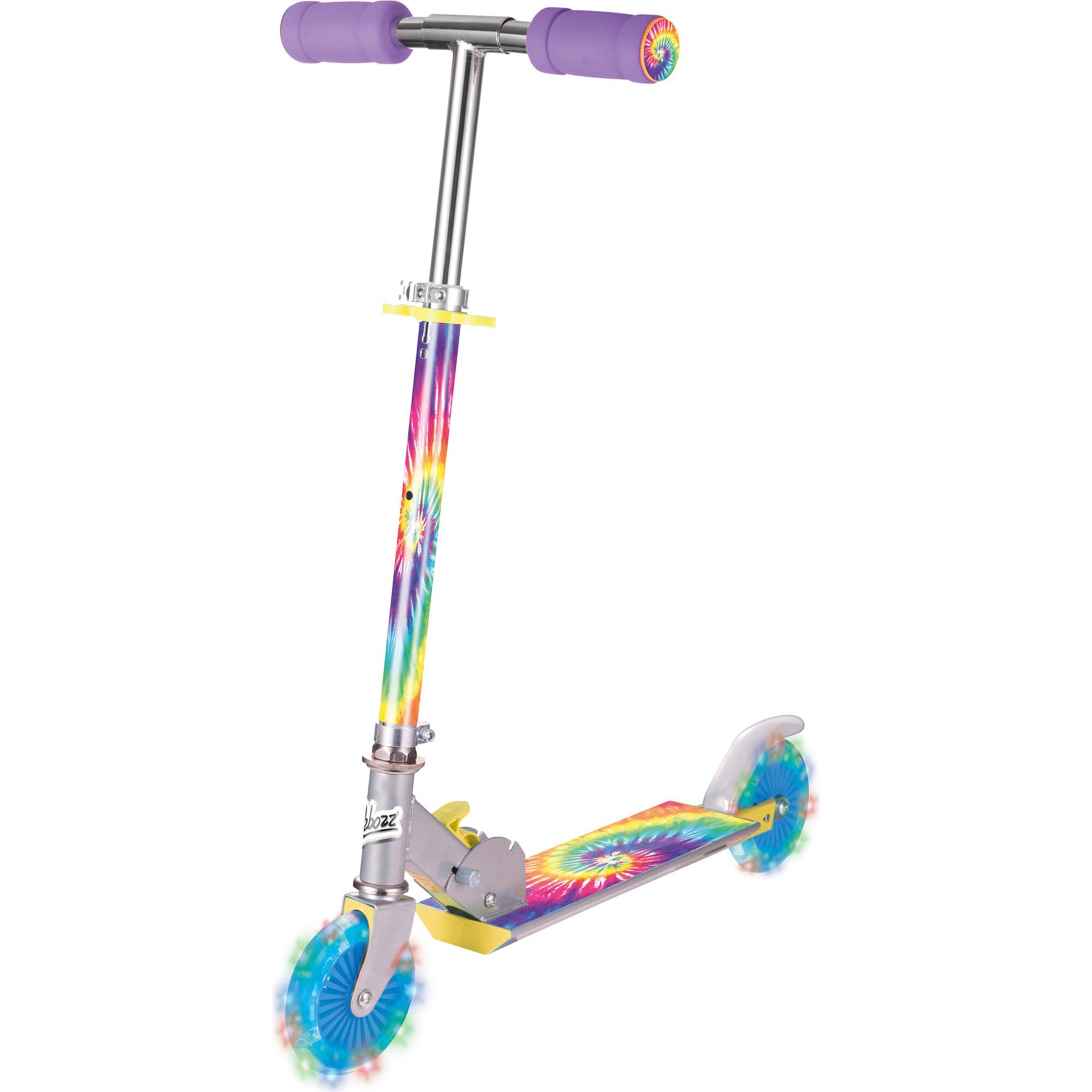 Ozbozz Tie Dye Foldalbe Scooter - Light UP Wheels