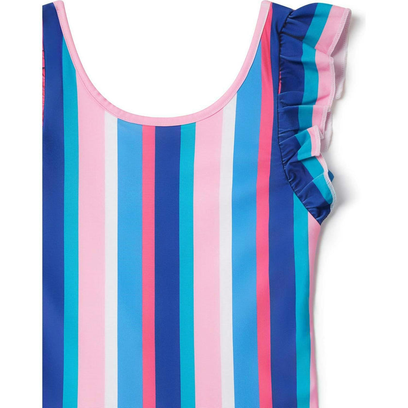 Sundown Stripe Ruffle Swimsuit