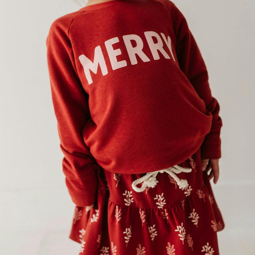 Raglan Sweatshirt Merry in Berry Red