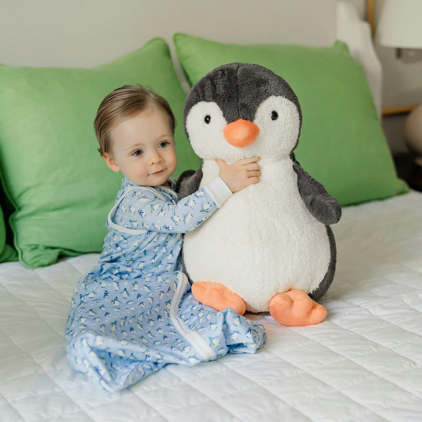 Wearable Boys' Blanket Penguin Party Blue