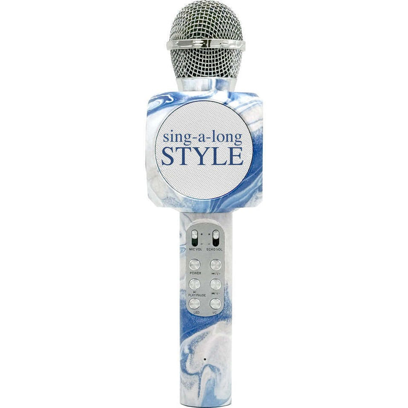 Blue Swirl Karaoke Microphone & Bluetooth Speaker