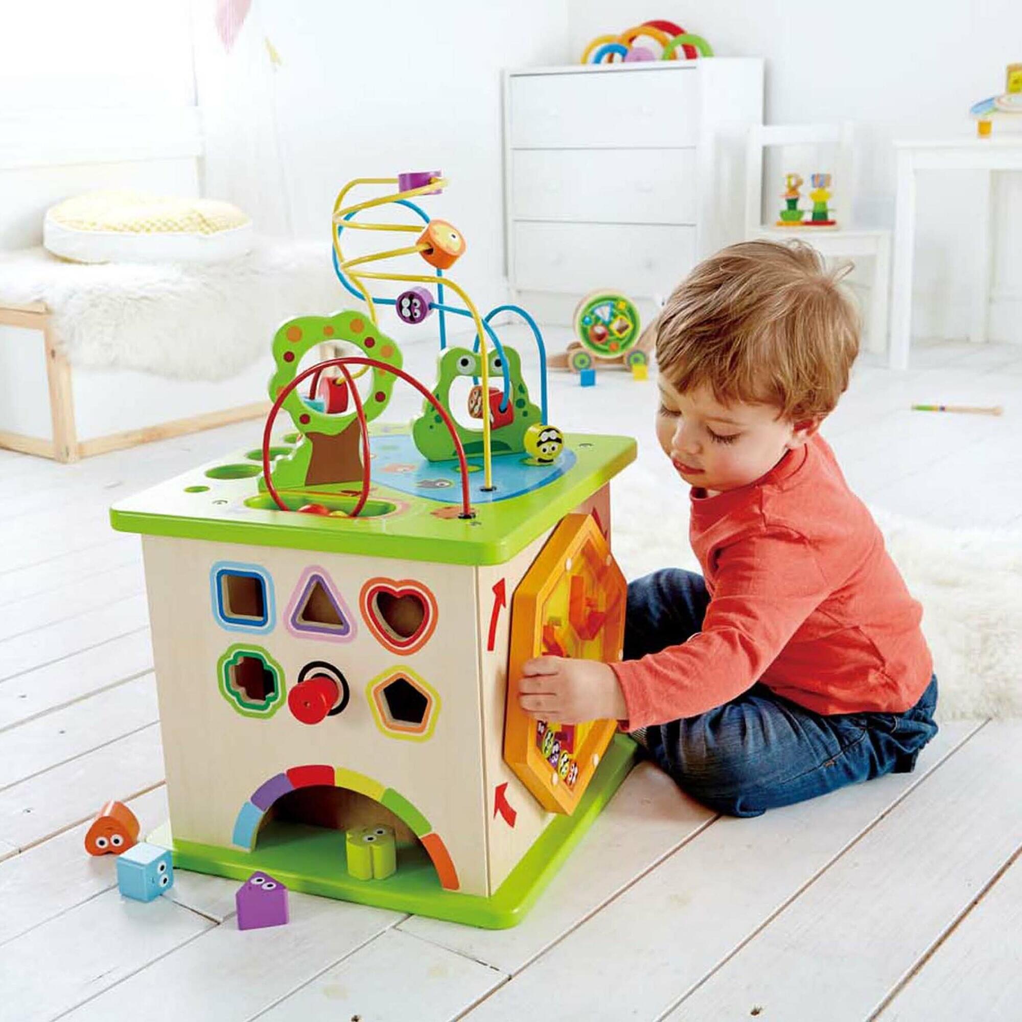 Country Critters 5-Sided Wooden Play Cube for Toddlers