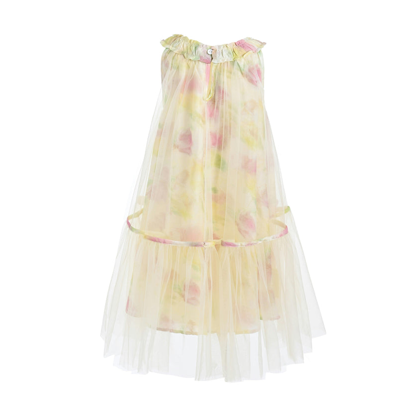 Yellow Rosamira Floral Tulle Dress