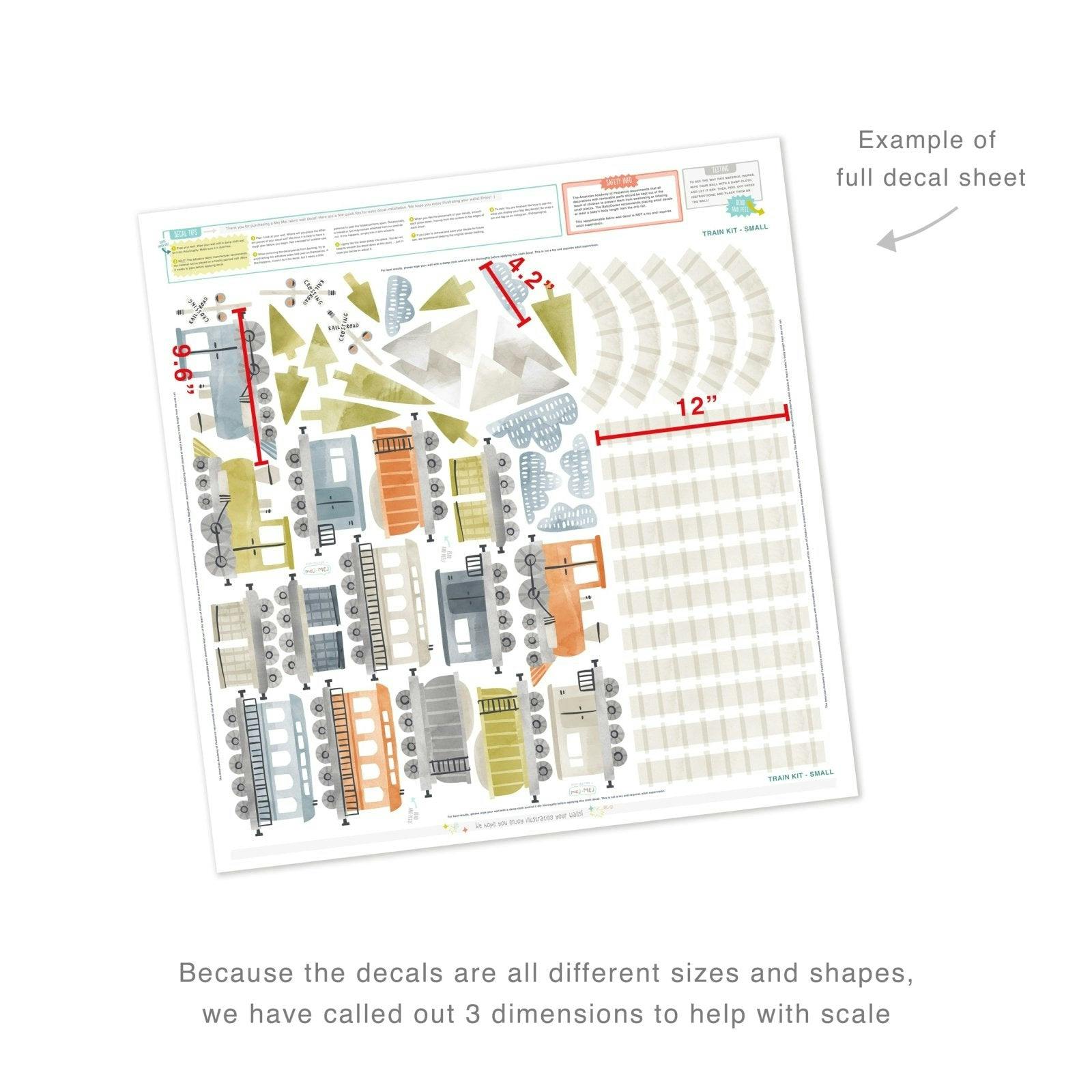 Train Kit • Small • Peel-and-Stick Wall Decals