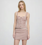 The Aiko Top - Cognac Gingham