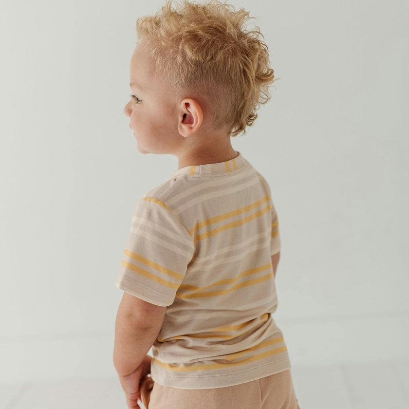 Boy's Short Sleeve Tee in Multi Stripe