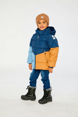 Color-Block Winter Jacket Dark Blue