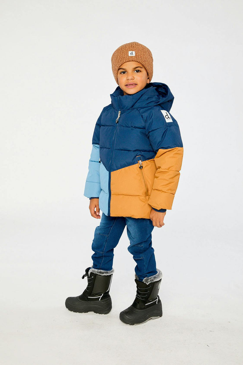 Color-Block Winter Jacket Dark Blue