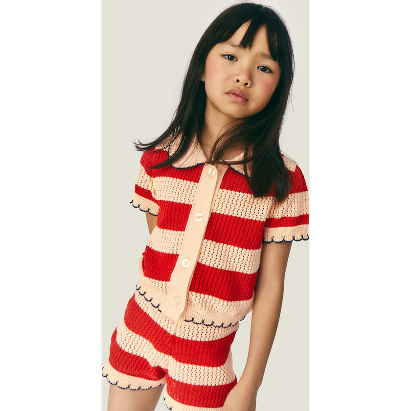 Mipounet SS26 Vita, Cardigan Red Coral